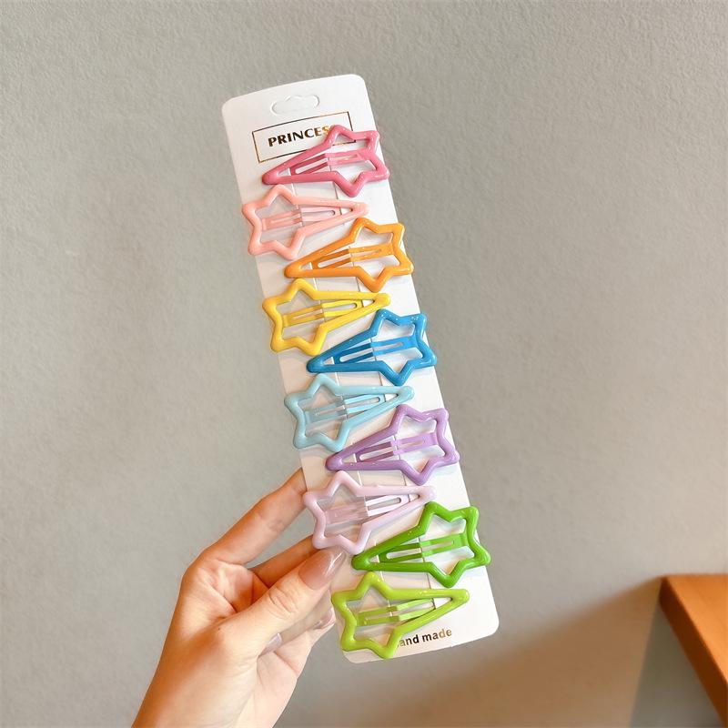 Y2K Dopamine Color Pentagram Small Hair Clip for Women & Kids - Cute Bangs & Side Hair Accessory