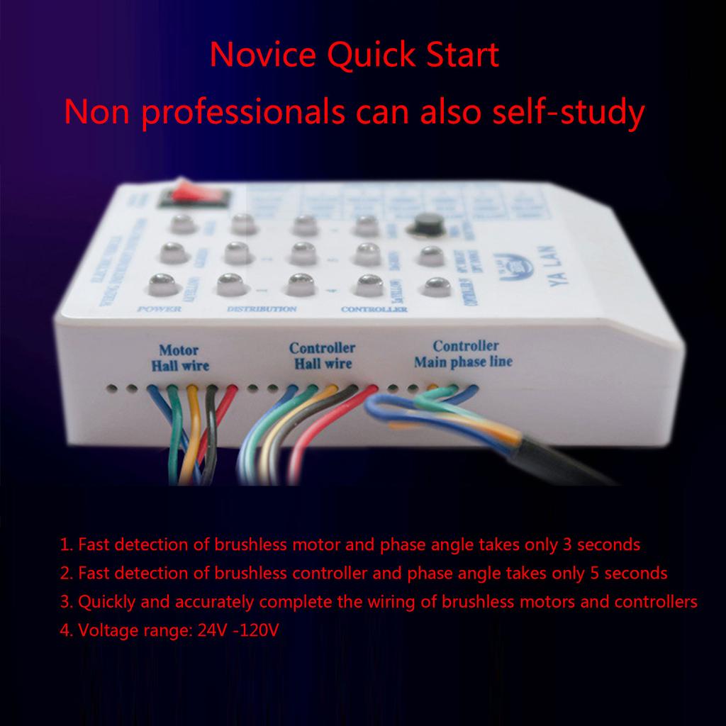 Brushless Motor Tester,Electromobiles Car E-Bike Scooter Brushless Motor Controller Tester 24V/36V/48V/60V/72V Repair