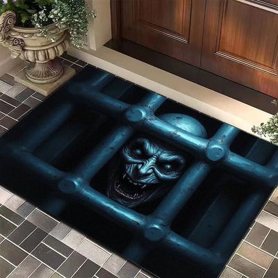 Halloween Clown Door Mat Horror Movie Clown Halloween Area Rug Indoor Outdoor Welcome Doormat for Home Entrance Decor