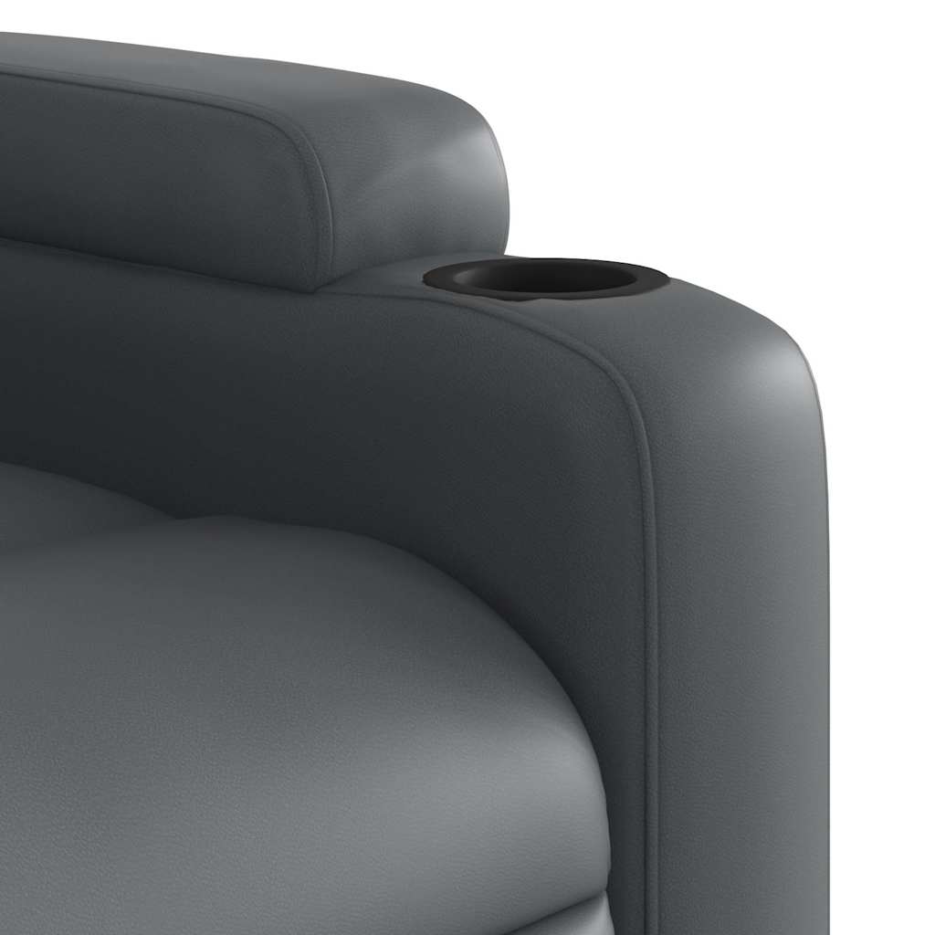 Massage Recliner with Rising Aid Grey Faux Leather