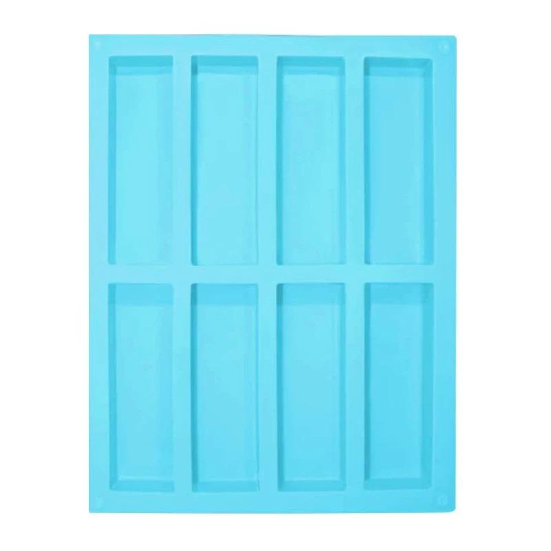 1PC 8 Cavity Cake Mold Rectangular Chocolate Silicone Mold Soap Mold Baking Mold Ice Cube Mold DIY Kitchen Tool Decoration Mold