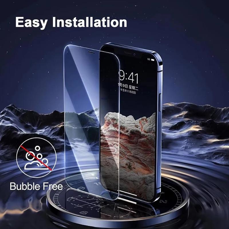 5Pcs Tempered Glass Film For iPhone 17 Pro Max 11 12 13 14 15 16 14 15 16 Plus 17 Air 6 7 8 SE 2 X XR XS Max Screen Protector