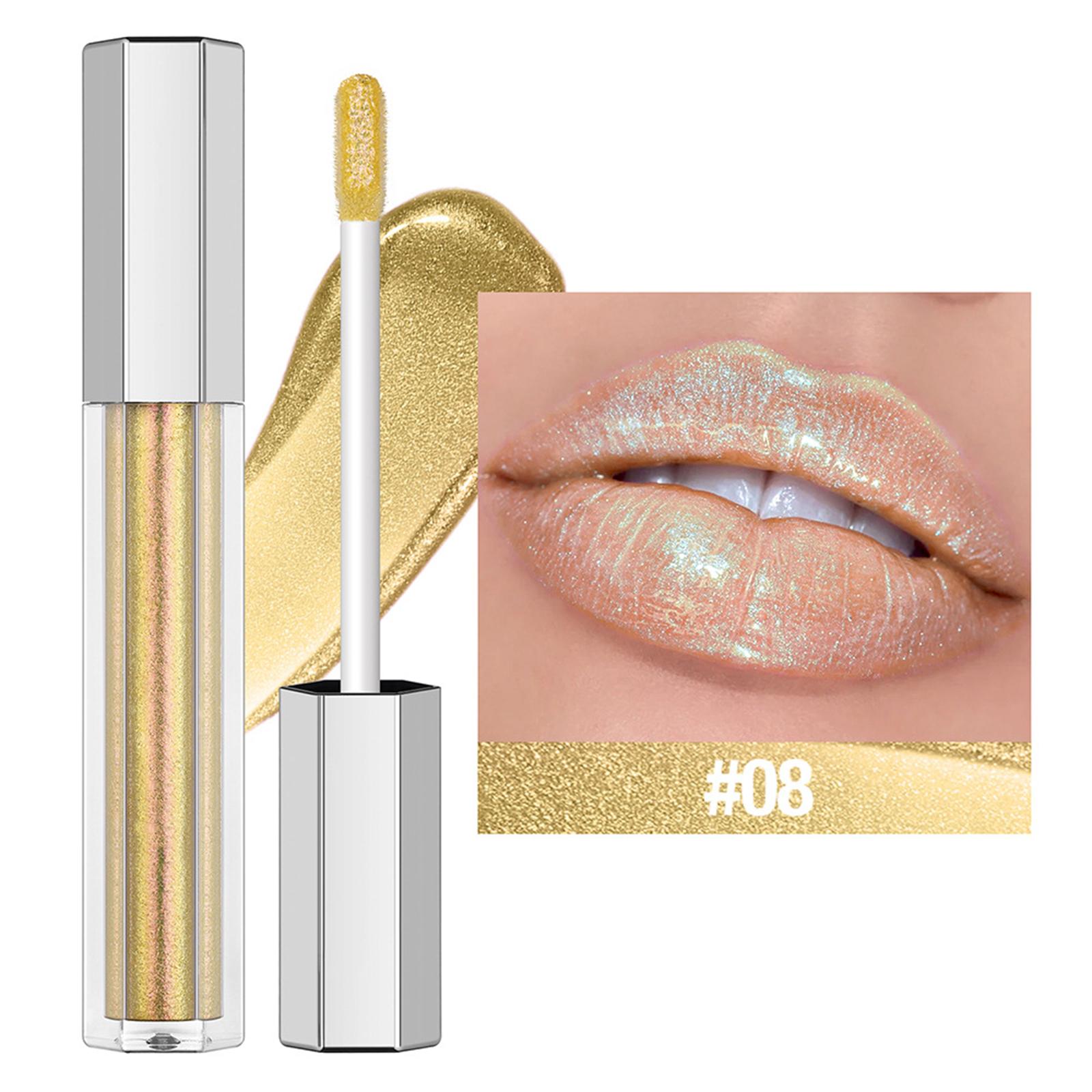 

Блеск для губ Natural Shine 1 шт. для женщин и девушек, увлажняющий, с перламутровым финишем с блестками, долгостойкая косметическая основа для макияжа One Size