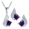 Silver Set with Cubic Zirconia Birthday Anniversary Gift - 925 Silver