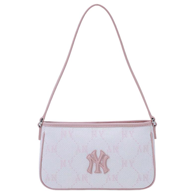 

MLB 26 Spring Collection New York Yankees Diamond Old Flower Faux Leather Polyester Underarm Bag Tote Shoulder Bag Mini Couple Style 3ABQMJ16N-50PKS Basic Set (Bag)