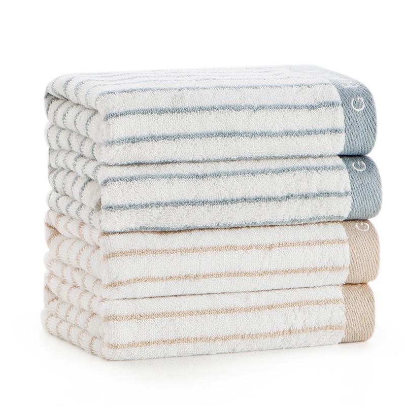 Jie Liya 6450 Pruhovaný ručník z čisté bavlny: Měkký, Vysoce savý a Vyšívaný pro dospělé