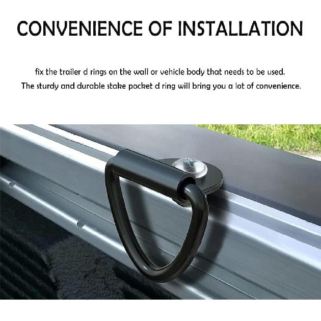 4PCS V-Ring Truck Bed Tie Downs with Screw Fitting Set,Heavy Duty Trailer Tie Down Anchor with 1000 Lbs Capacity,Replacement for Truck Bed Hooks Fits