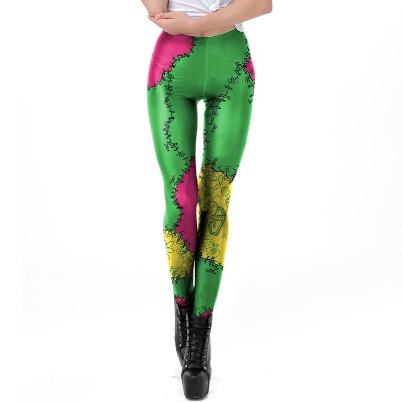 New Halloween digital printed trousers, pumpkin pattern printed leggings, elastic leggings