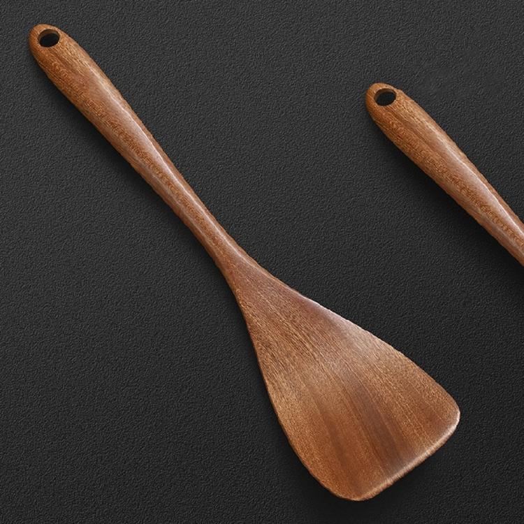 2 Pack Long Handle Wood Cooking Utensils Wood Spatulas Flat Turner Frying Spatula Wood Texture for Seamlesses Cooking
