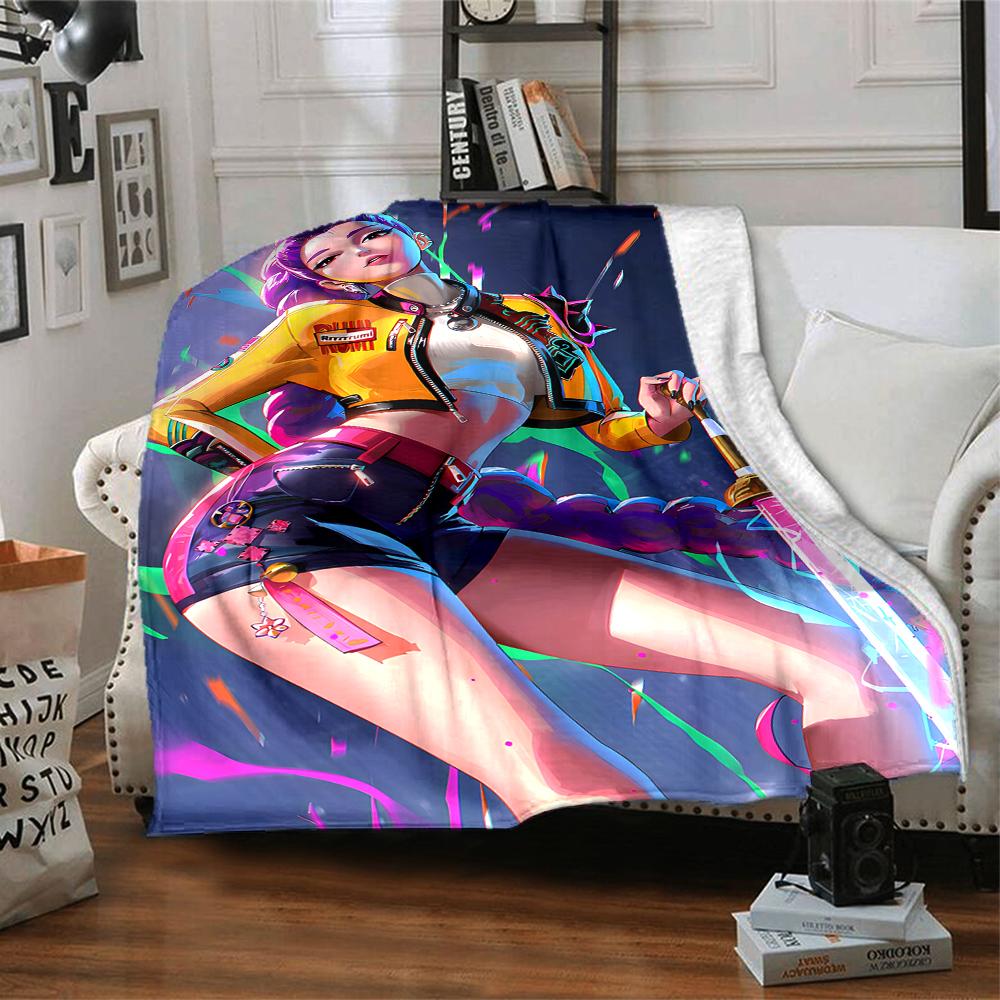 1pc KPop Demon Hunters RUMI1 Blanket, Gift, for Men and Women, Soft Blanket, Good for Sofa Bed Couch Travel, Lightweight Flannel Blanket