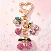 1pc Lovely Rhinestone Cherry Enamel Alloy Fruit Series Bag Charms  For Girls Handmade Good Gift Jewelry Bag Charm