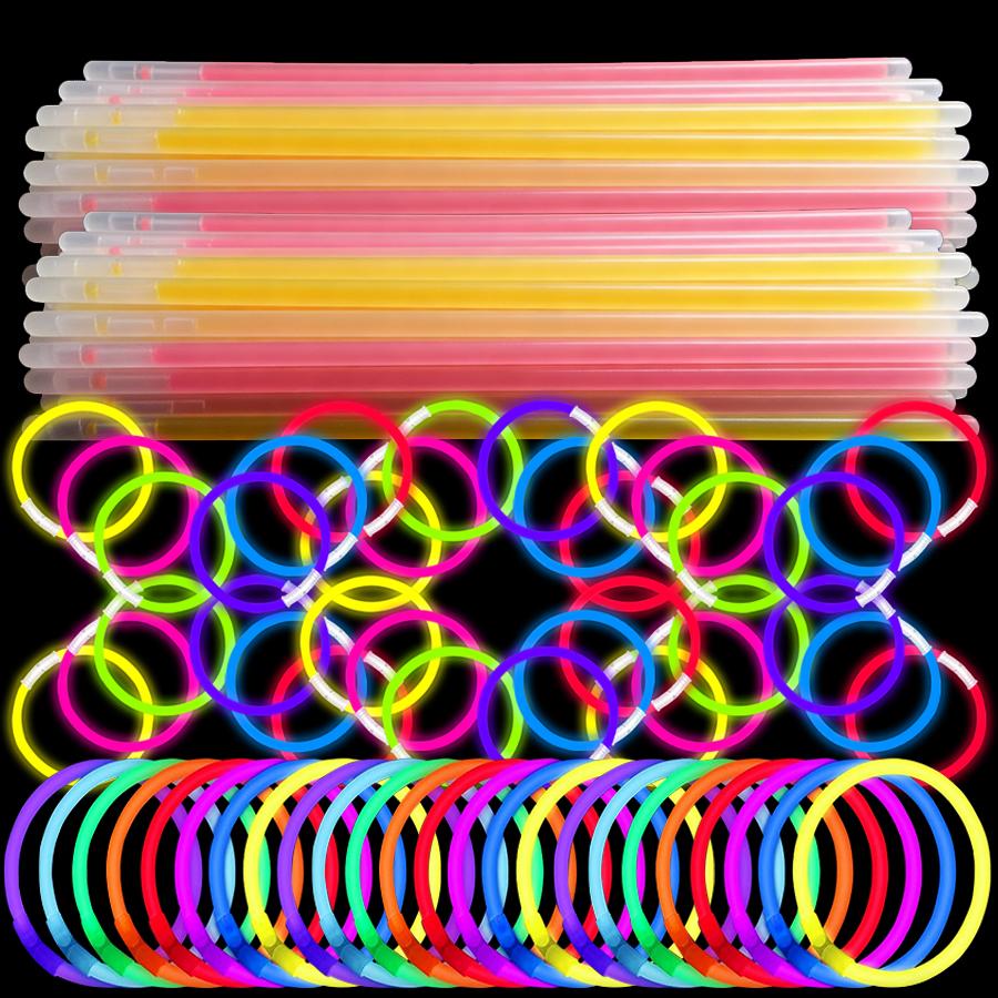 36/72pcs 20cm Glow Sticks Glow in the Dark Light Sticks Multicolor Neon Party Supplies for Birthday Camping Party Favors