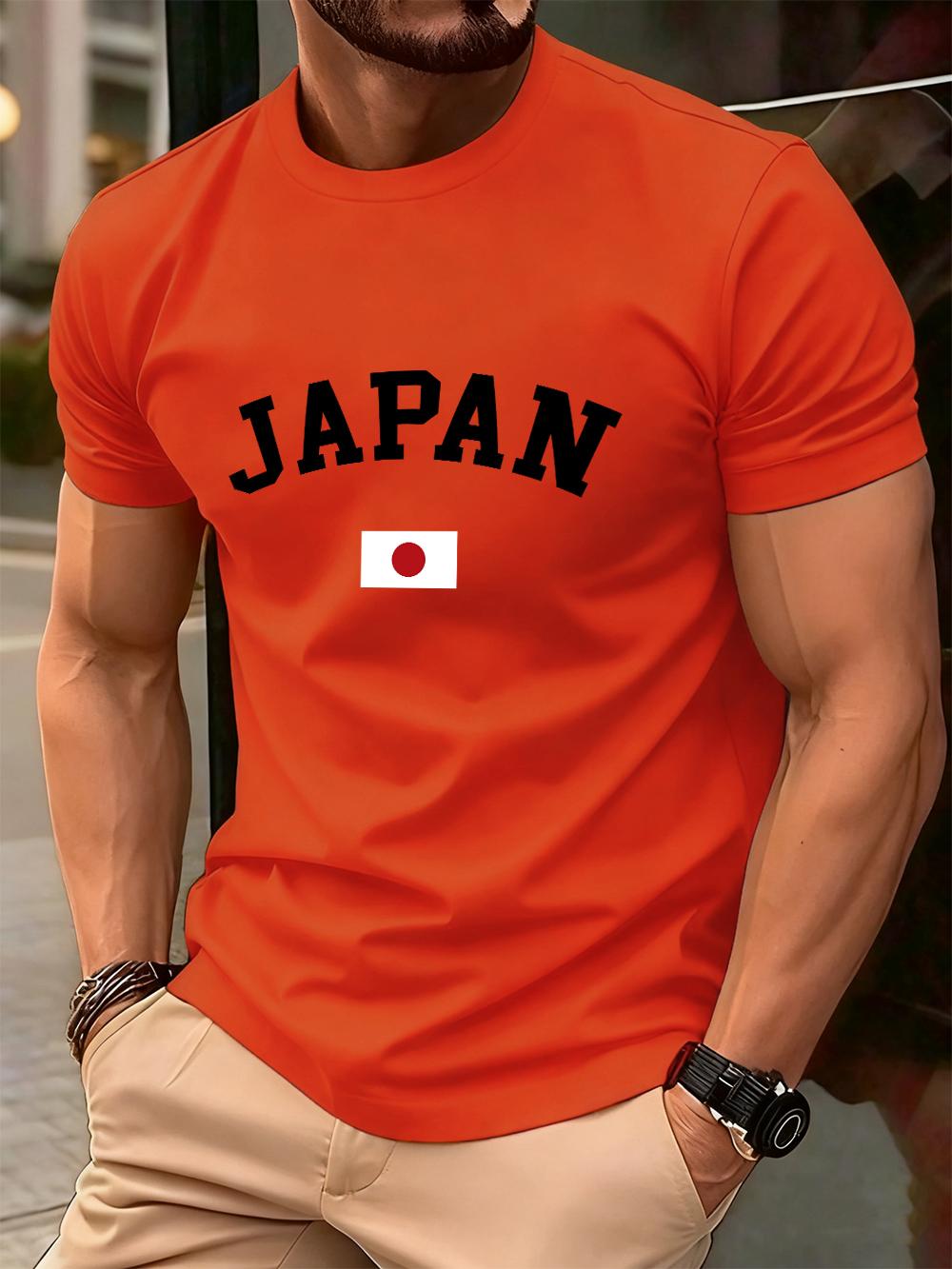 ZheXiong TEE Japanse Vlag Print Heren T-shirt Katoen Zomer Zacht Oversized Top Ronde Hals Korte Mouw Comfortabel T-shirt Casual Mannenkleding 2XL