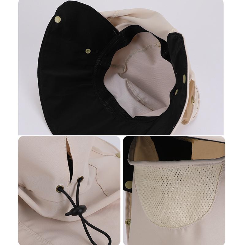 Spring Summer Sun Hat Women's Outdoor Cycling Shawl Neck Protection Sunscreen Removable Mask Large Brim Fisherman Hat