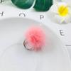 Opening Adjustable Pompom Fur Ball Ring Alloy Ring Cute Fur Ball Mink Hair Finger Ring  Women