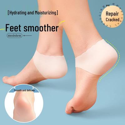 Neuer Fersenschoner: Weiche Silikon-Fußüberzug-Socken zur Feuchtigkeitspflege der Füße von Frauen