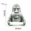 Držák na ubrousky Velikonoční ostrov Moai Design Nástěnný stojan na toaletní papír v roli Odolné úložné potřeby do koupelny