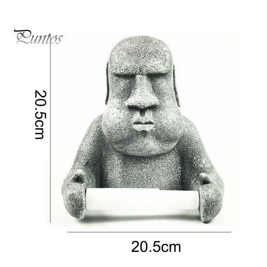 Držák na ubrousky Velikonoční ostrov Moai Design Nástěnný stojan na toaletní papír v roli Odolné úložné potřeby do koupelny