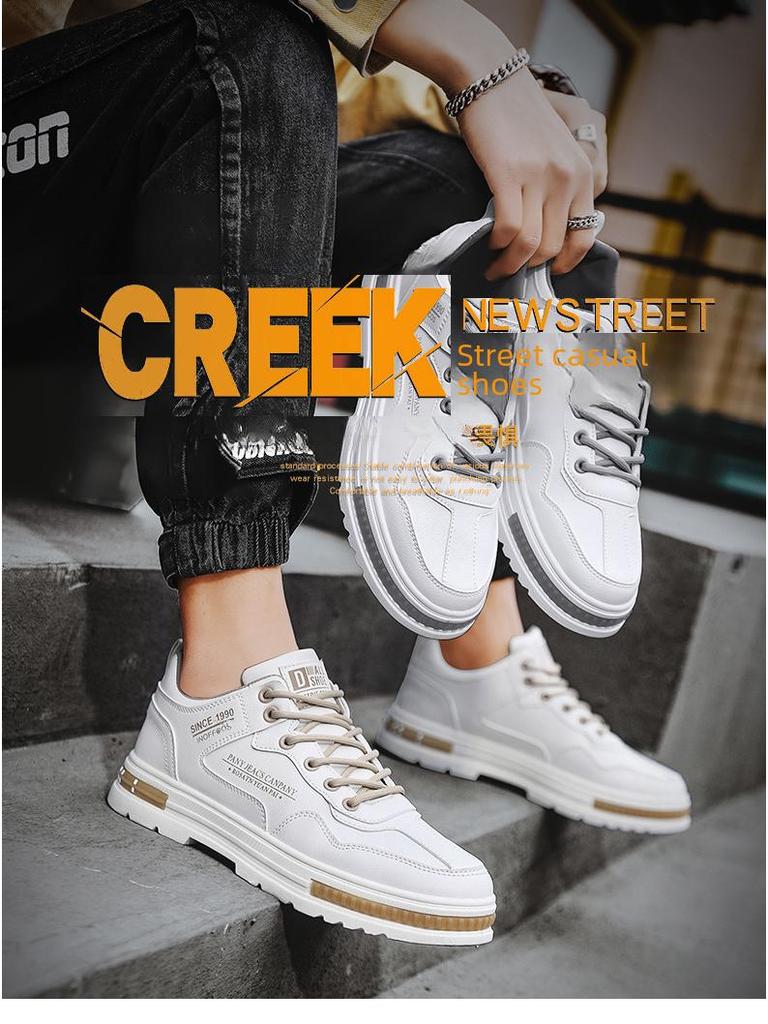 Frühling 2023 Herren Leder Dicksohlige Martin Schuhe: Modisch, Vielseitig und Lässig.