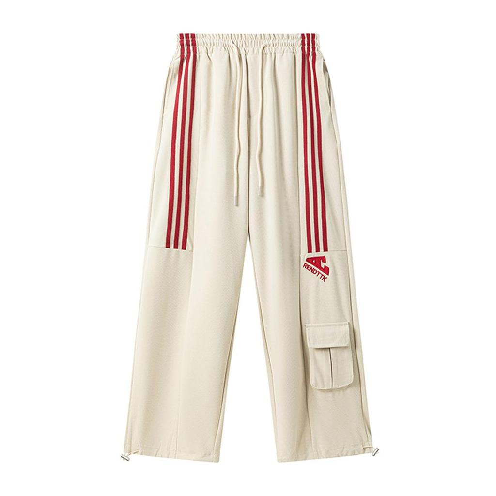 Unisexové retro hip-hopové rovné tepláky se třemi pruhy