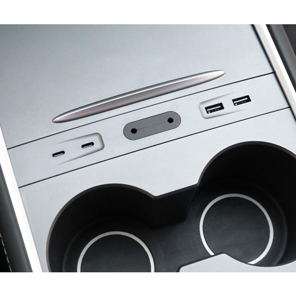 Glovebox USB Hub Compatible For Car 3/Y Center Console Digital Display Splitter Docking Station Fast Charging Adapter