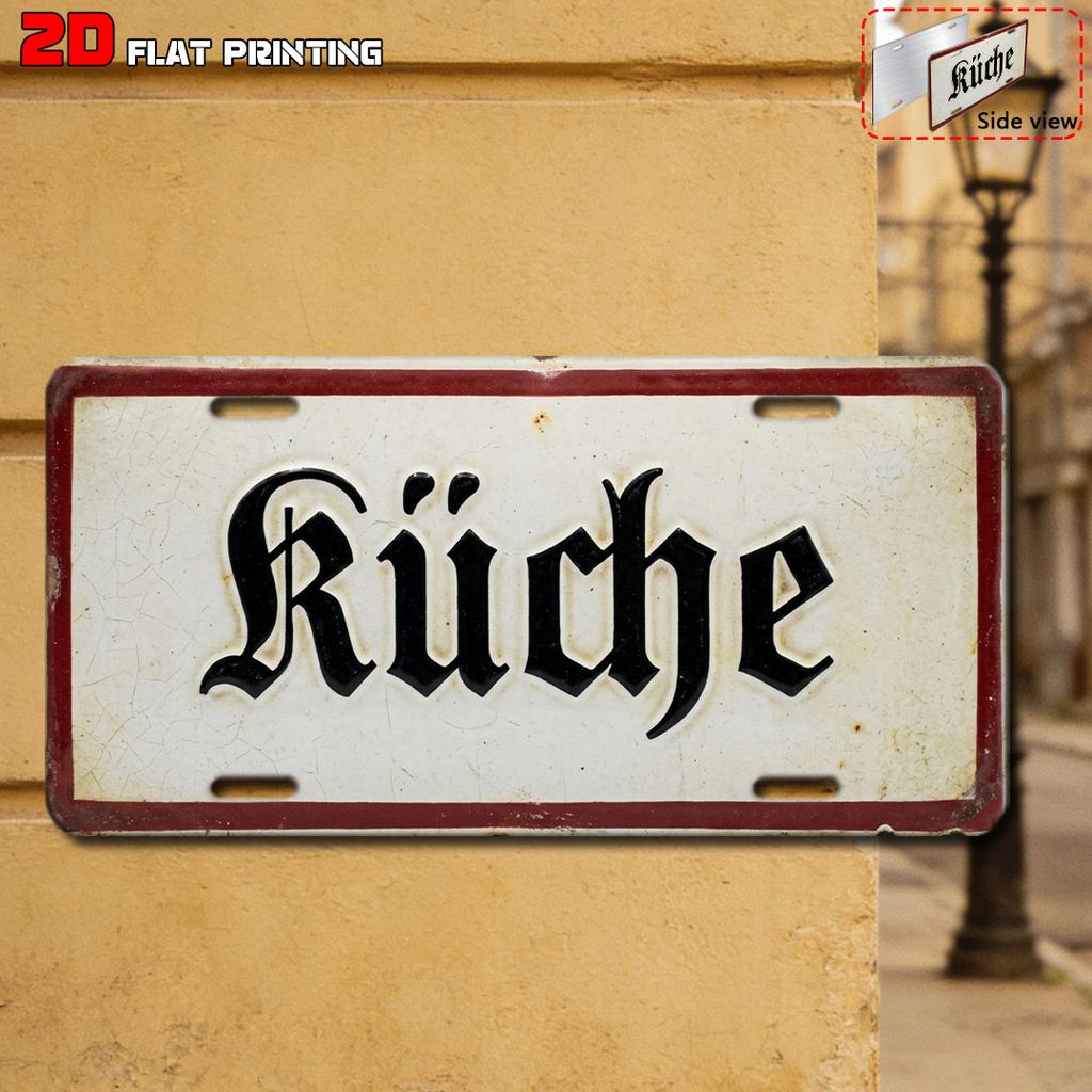 Vintage City Kitchen Garden Workshop Year Text Metal License Plate Sign Retro 2D Flat Printed Tin Plaque Wall Decor for Home B