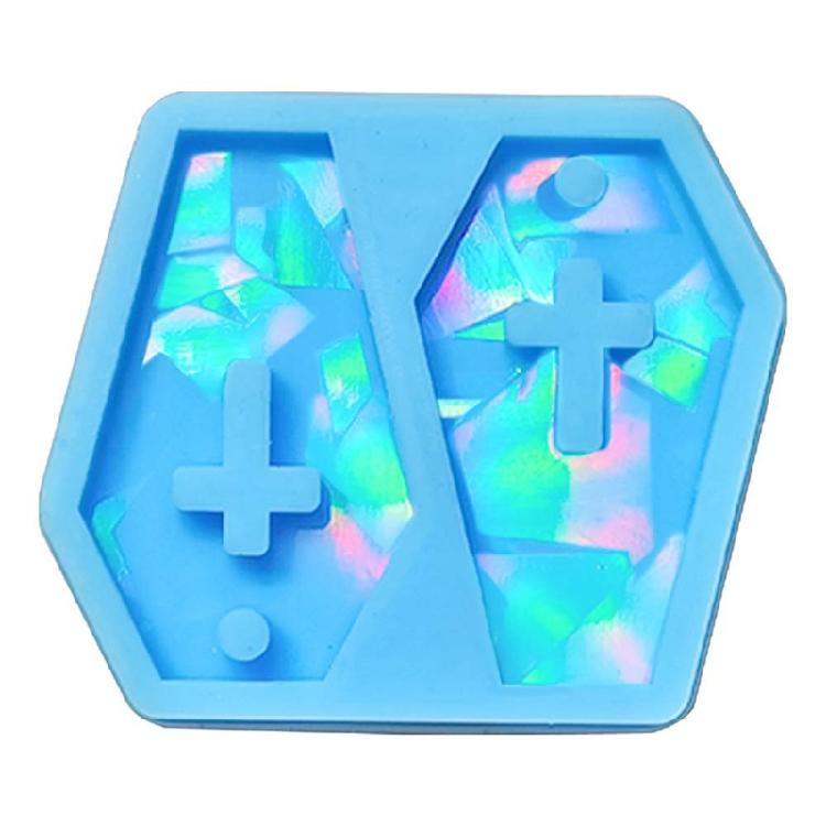 Silicone Mold DIY Hexagonal Cross Earring Keychain Pendant Mould Resin Molds