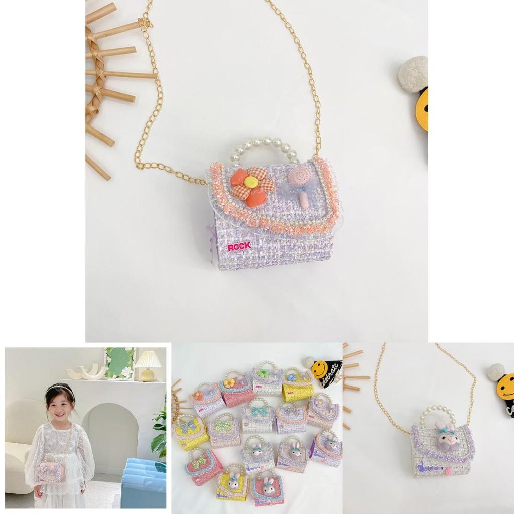 Kids Girls Handheld Shoulder Bag Made Of Cotton Linen With Water Resistant And Durable Features