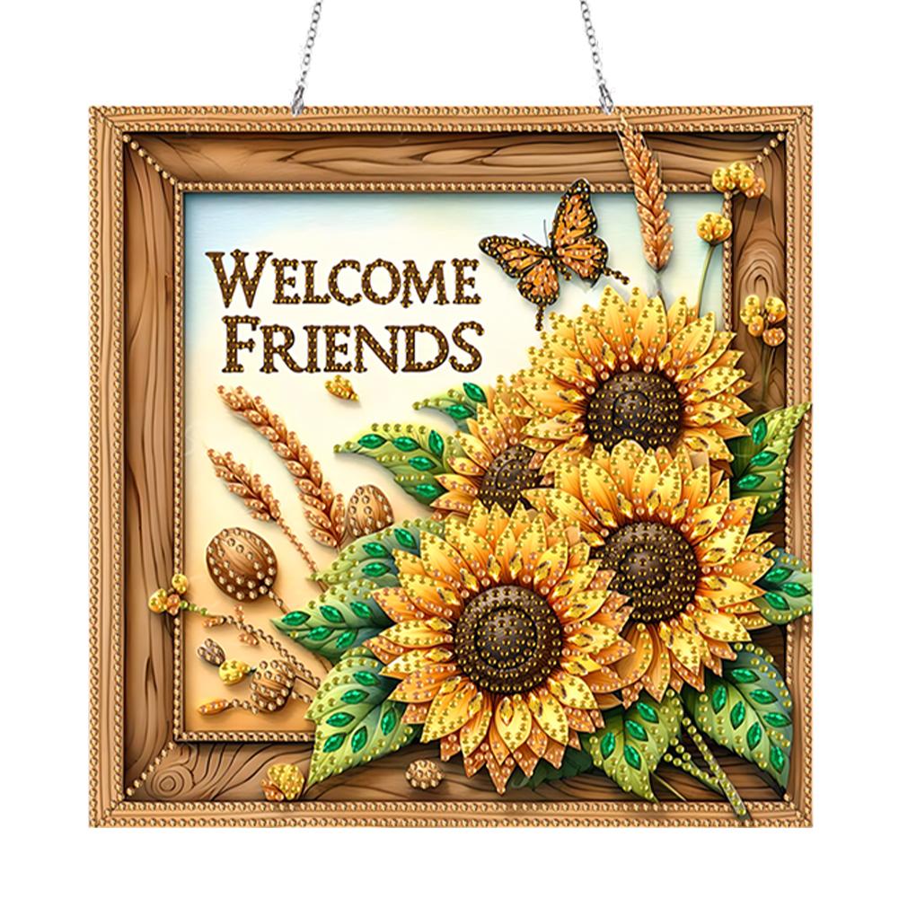 Acrylic Diamond Painting Home Decor 5D DIY Diamond Painting Dots Pendant Rhinestone Diamond Art Window Pendants for Window Decor