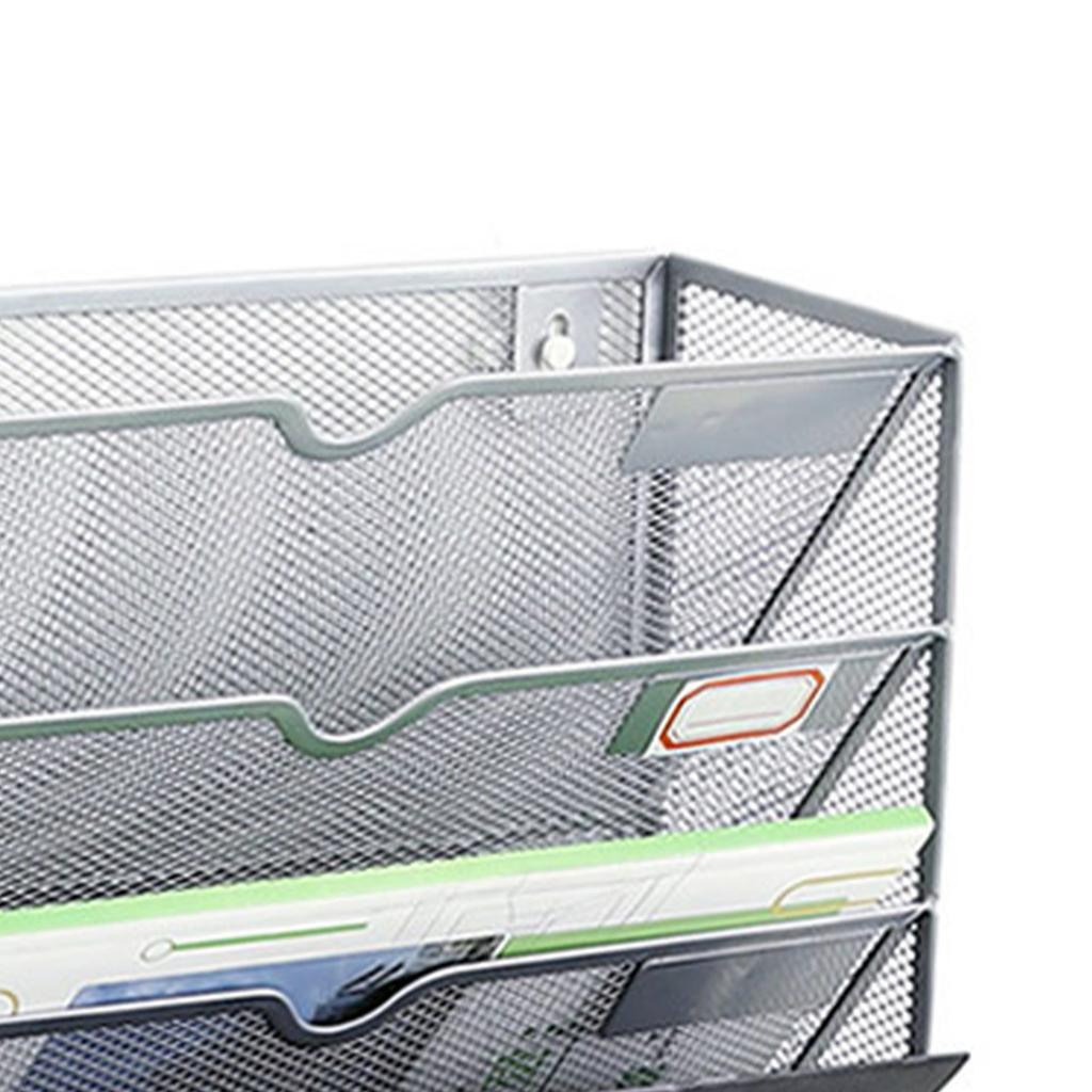 5-stufiger Wand-Aktenorganizer Vertikale Anordnung Glänzende Kanten Wandmontage Aktenhalter mit Aufhängeloch