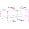 Coffee Table with Glass Top Transparent 98.5 X 50 X 40 Cm Steel