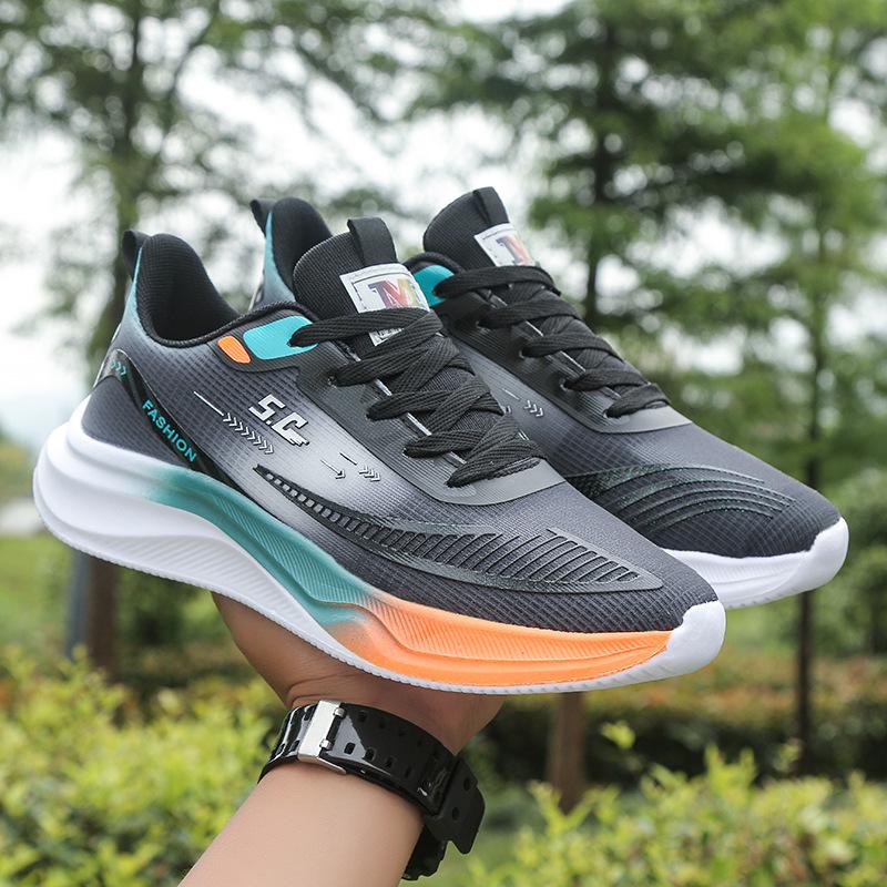 2025 Men's Summer Running Shoes - Trendy Thick Sole, Breathable Ice Silk Mesh Sneakers, Perfect for Travel