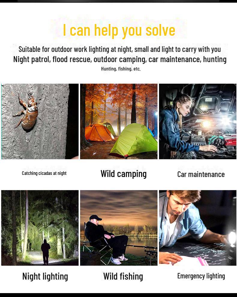 USB Rechargeable LED Work Light: Emergency Maintenance Torch with Magnet & COB Inspection Feature