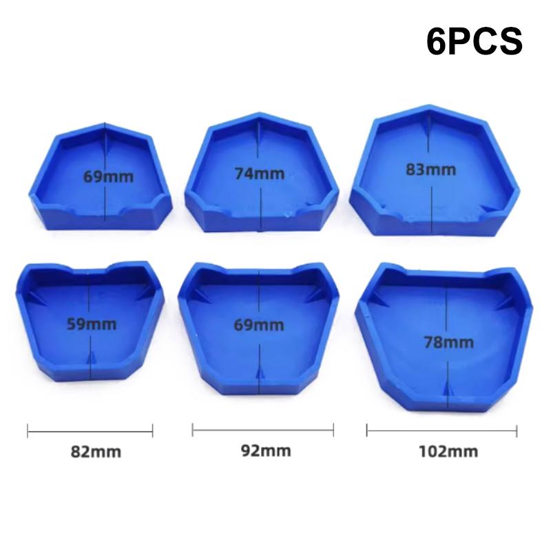 2/6Pcs Dental Model Base Set Silicone Plaster Model Base Dental Lab Denture Impression Tray Former Base Dentist Tools