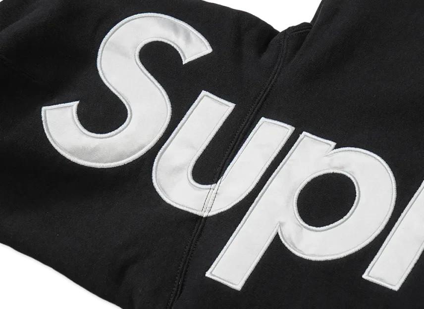 Supreme Felpa con cappuccio e applicazione in raso (26SS) """Nero"""