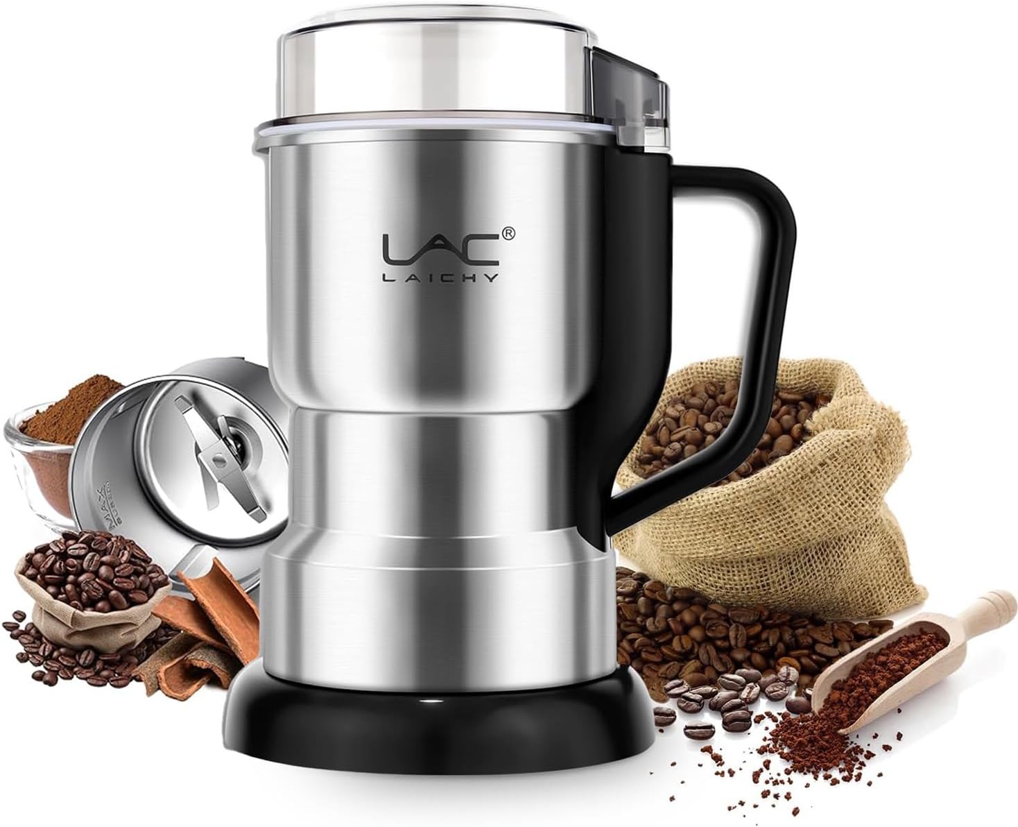 

Grinder & Spice Grinder,Fast Grinding with Stainless Steel Blades | for Coffee Beans, Spices, Seeds, Herbs United States