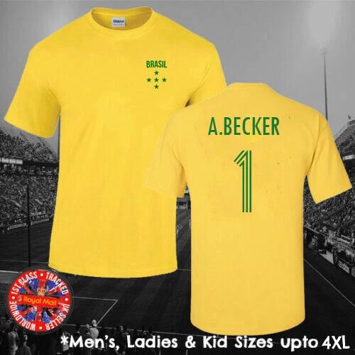 Brazil Brasil Alisson Becker Football T-shirt Men s Ladies Kids World Cup Fans L