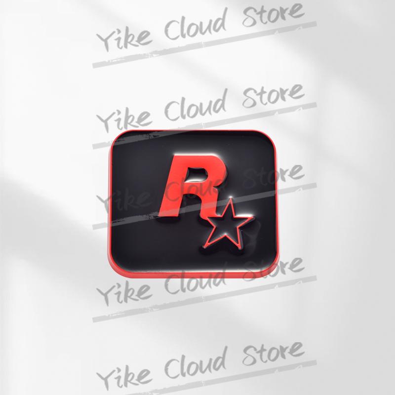 

R Star GTA Game Decoration Emblem Car Styling 3D Metal Badge For VW Ford Opel Skoda kia Dacia Body Trunk Self Adhesive Stickers