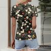 Ladies Slim Bottom T-shirt Fashion Casual   Round Neck Pullover Short Sleeve Top