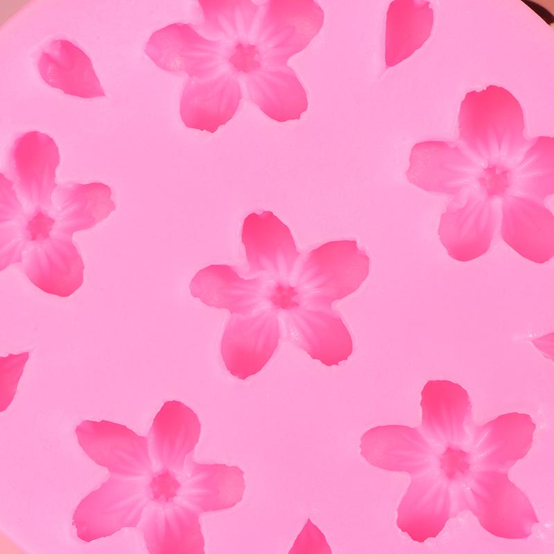 3D Sakura Shape Silicone Mold Diy Cherry Blossom Fondant Jelly Chocolate Cake Decor Tools Clay Plaster Baking Mold