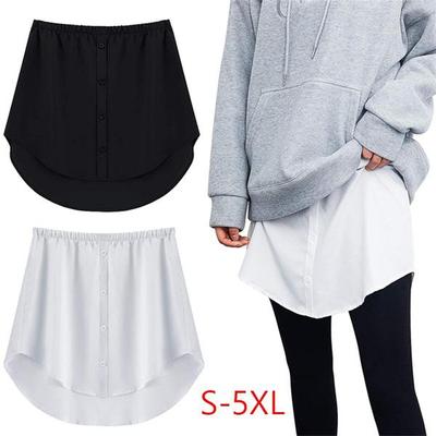 Extensions de chemise réglables, faux hauts, ourlet inférieur avec bande de taille élastique, Mini jupe, ourlet, à la mode
