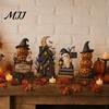 Holiday Window Ornaments Farmhouse Halloween Wooden Tabletop Decorations, Table Topper Signs, Spooky Decorative Storage Accessories Pumpkin