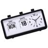 Classical Retro Mechanical Alarm Clock with Manual Flipped Calendar Date Day Time Display for Living Room or Office