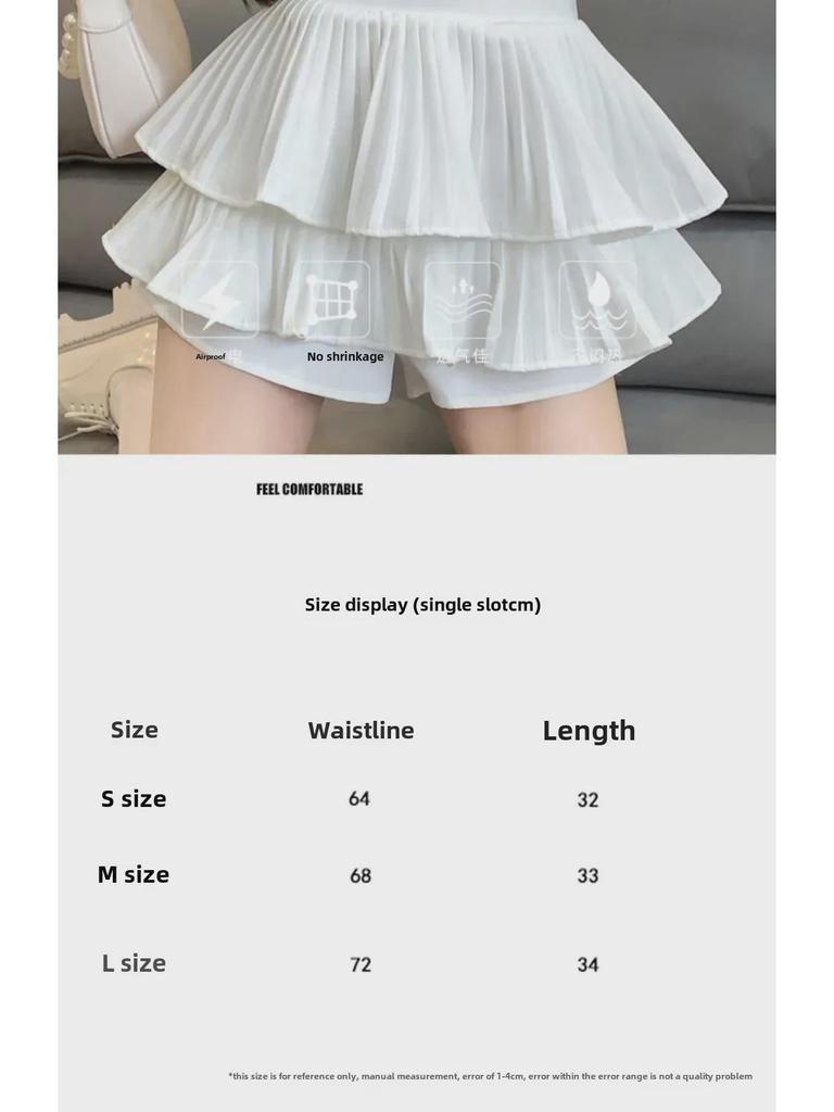 Girls' Double-Layer Cake Skirt: Summer High-Waist A-Line Puffy Skort