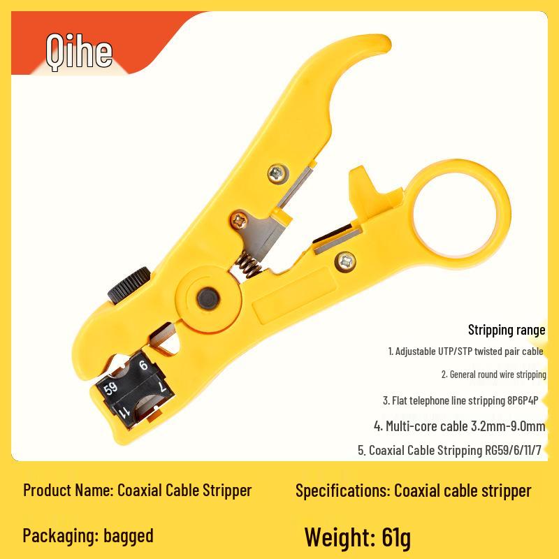 Multifunctional Electrician s Coaxial Cable & Network Wire Stripper Pliers