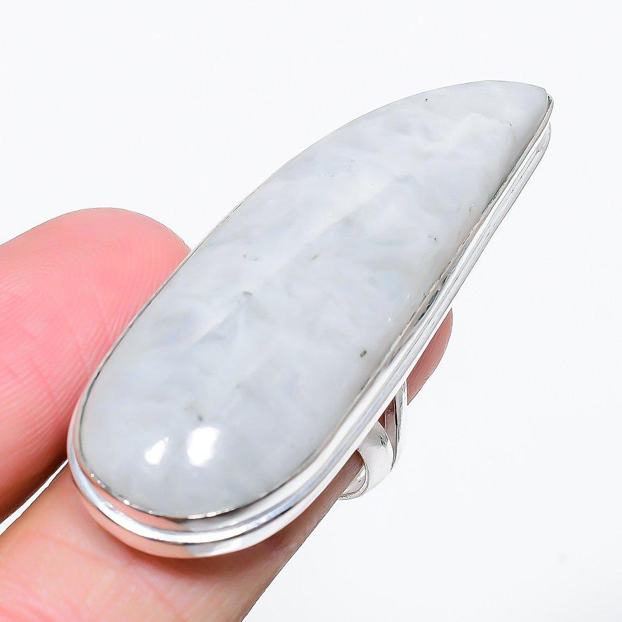 

Rainbow Moonstone Gemstone Handmade Ethnic Jewelry Ring Size 8SR-1664