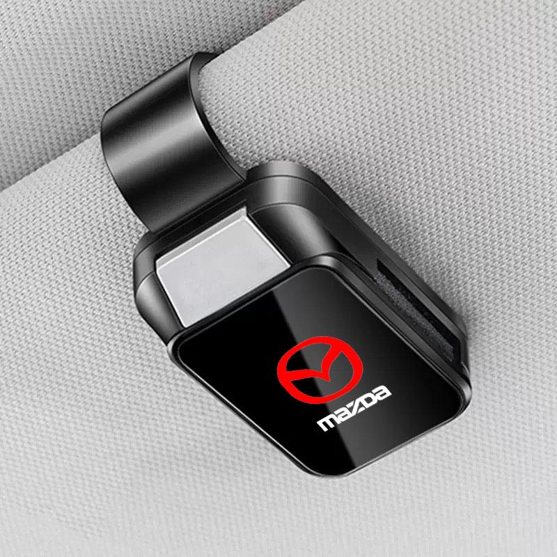 Car Eyeglass Storage Clip Sun Visor Sunglasses Card Holder for Mazda 2 3 5 6 CX5 CX9 CX7 CX4 CX3 CX30 MX5 MX3 BK Accessories FF2
