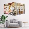 Five Piece Picture Canvas Print Home Heart Shabby Chic