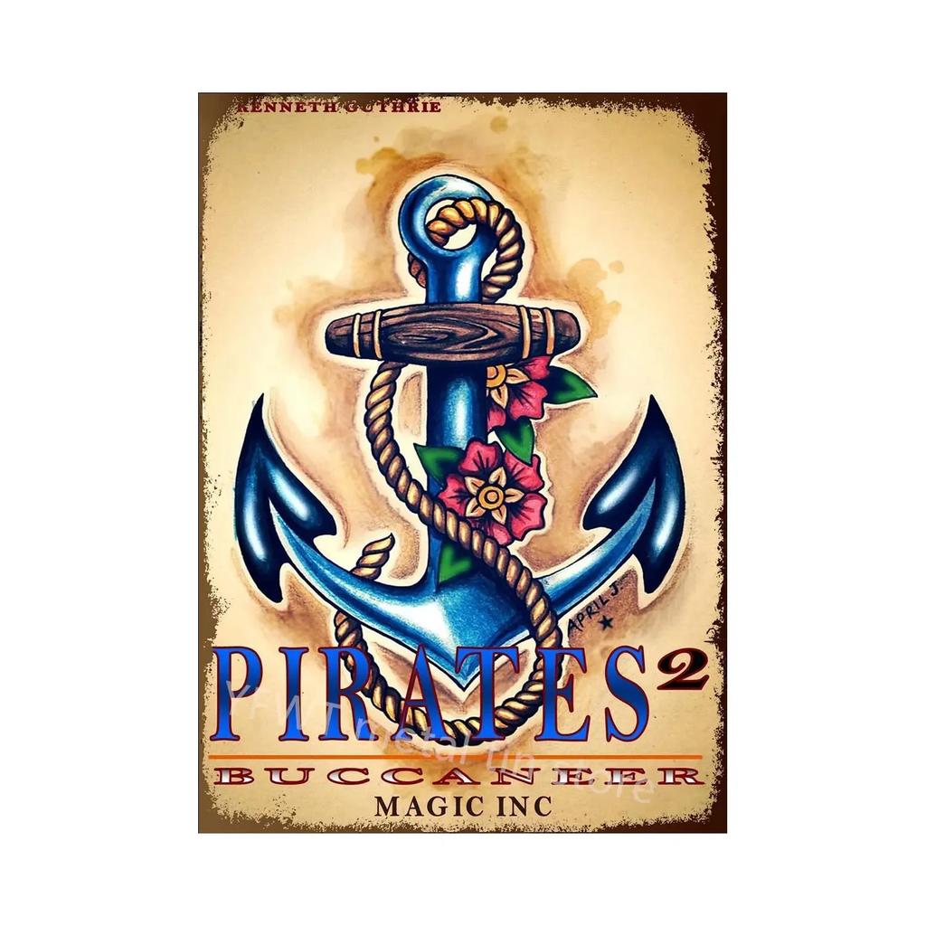 1pc Anchor Navigation Tin Sign Metal Signs Vintage Nautical Dream Art for Beach Beach House Seaside Man Cave Wall Decoration