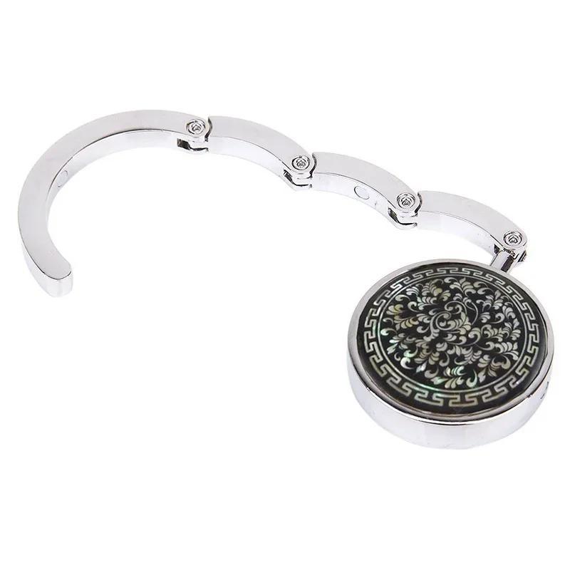 Praktische Werkzeuge Haushalt Runder Tisch Vintage Blumen Faltbarer Handtaschenaufhänger Handtaschenhaken Halter Zubehör Werkzeuge Zubehör